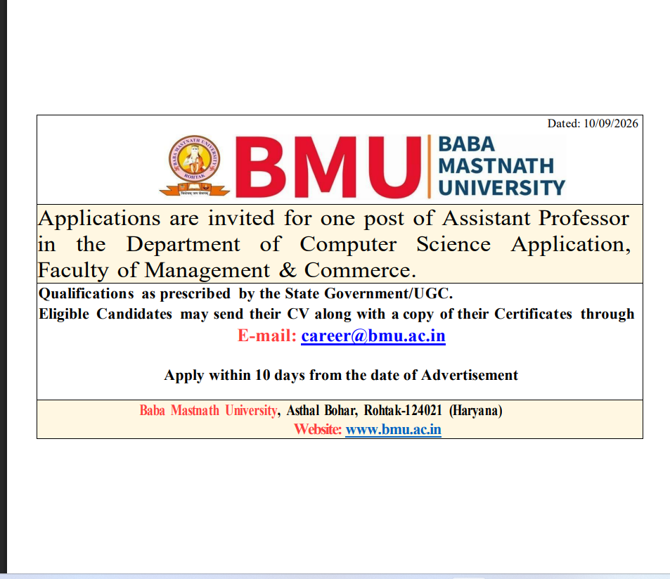 CSE Faculty Advertisement